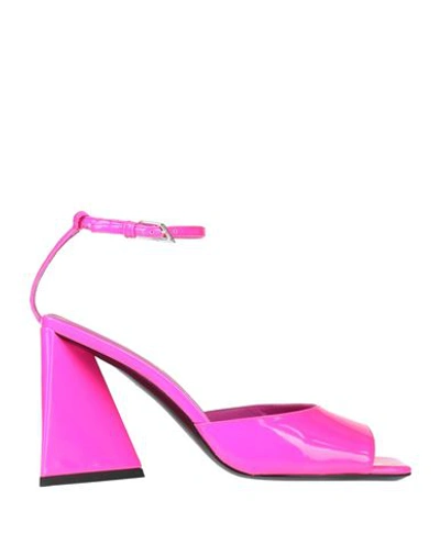 Attico Fuchsia Slingback Heels In Pink