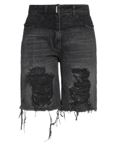 GIVENCHY GIVENCHY WOMAN DENIM SHORTS BLACK SIZE 4 COTTON