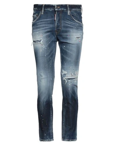 Dsquared2 Man Jeans Blue Size 40 Cotton, Elastomultiester, Elastane