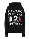 Dsquared2 Man Sweatshirt Black Size Xl Cotton In Black