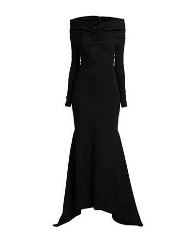 Attico The  Woman Maxi Dress Black Size 4 Rayon, Polyamide, Elastane