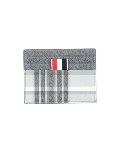 Thom Browne Man Document Holder Grey Size - Soft Leather In 灰色