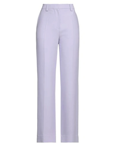 Victoria Beckham Woman Pants Lilac Size 10 Viscose, Virgin Wool In Purple