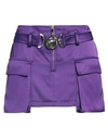 Versace Medusa Satin Cargo Miniskirt In Purple