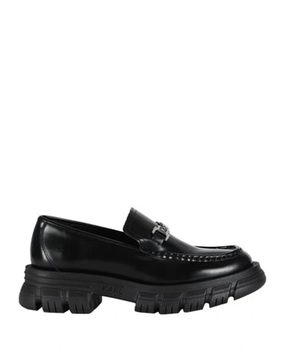 Karl Lagerfeld Woman Loafers Black Size 6 Leather