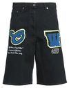 Off-white Off White Black Denim Bermuda Shorts In Black