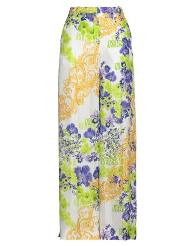 VERSACE VERSACE WOMAN PANTS WHITE SIZE 8 VISCOSE