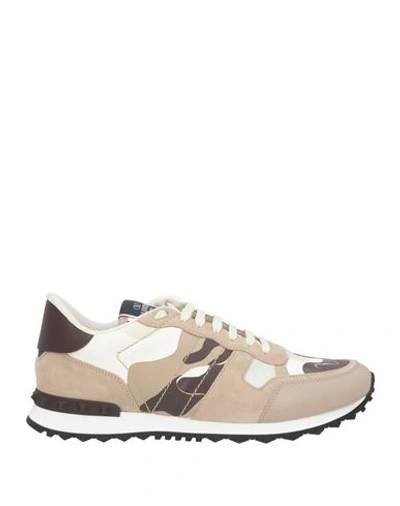 Valentino Garavani Man Sneakers Beige Size 9 Leather