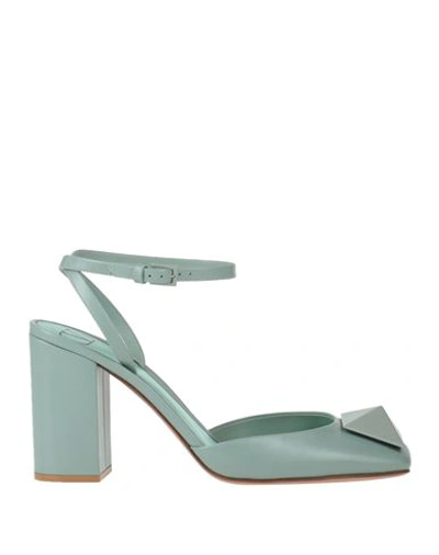 Valentino Garavani Woman Pumps Sage Green Size 8.5 Soft Leather