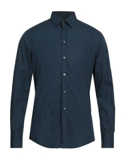 Dolce & Gabbana Man Shirt Slate Blue Size 17 Cotton