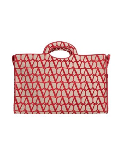 VALENTINO GARAVANI VALENTINO GARAVANI WOMAN HANDBAG RED SIZE - SOFT LEATHER, TEXTILE FIBERS