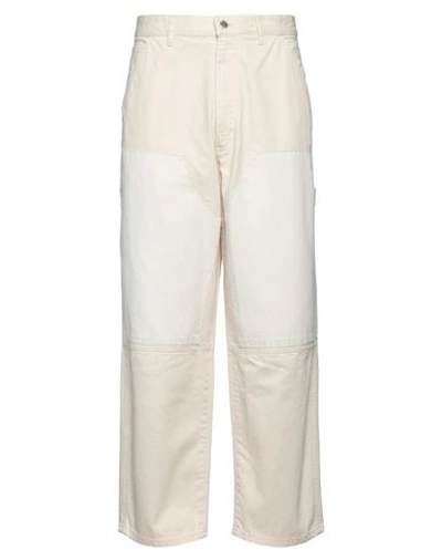 Ambush Man Jeans Ivory Size 30 Cotton, Leather In White