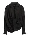 Jacquemus Woman Shirt Black Size 2 Viscose, Polyamide