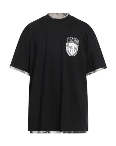 Msgm Man T-shirt Black Size Xl Cotton