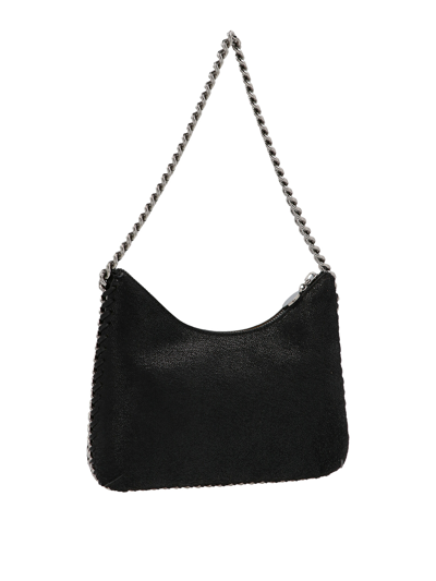 Stella Mccartney Mini Zip Shoulder Bag Shaggy Deer In Black