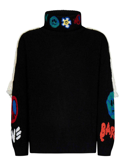 Barrow Logo-embroidered Wool-blend Jumper In Black