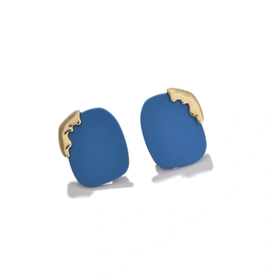 Sohi Blue Contemporary Studs Earrings