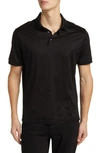 Emporio Armani Men's Solid Jersey-stretch Polo Shirt In Black