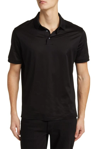 Emporio Armani Men's Solid Jersey-stretch Polo Shirt In Black