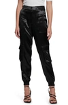 GUESS SOUNDWAVE TEXTURED SATIN CARGO PANTS