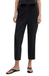 Mango Straight Leg Modal Blend Crop Pants In Black