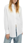 Mango Oversize Cotton Button-up Shirt In White