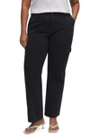 Mango Cargo Straight Leg Jeans In Charcoal