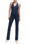 Mango One-piece Suit Dark Blue In Dark Blue