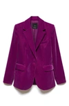 Mango Velvet Blazer Purple