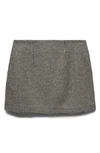 Mango Women's Houndstooth Straight Mini Skirt In Black