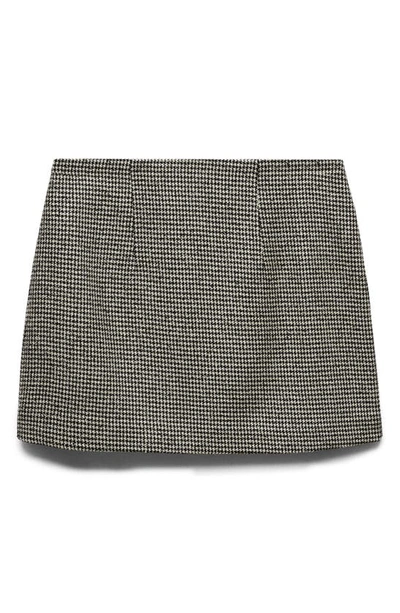 Mango Women's Houndstooth Straight Mini Skirt In Black