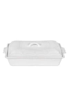 Juliska Berry & Thread 13-inch Rectangular Ceramic Baking Dish With Lid In Whitewash