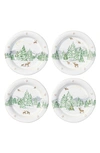 Juliska Assorted North Pole 4-piece Cocktail Plate Set In Multi