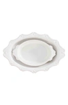 Juliska Berry & Thread Whitewash Oval 2-piece Baking Set In Whitewash