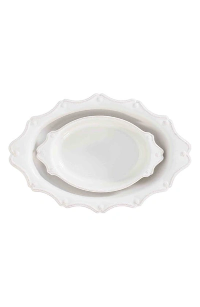 Juliska Berry & Thread Set Of 2 Oval Ceramic Baking Dishes In Whitewash