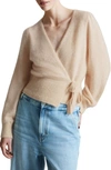 & Other Stories Merino Wool & Mohair Blend Wrap Cardigan In Beige Dusty Light