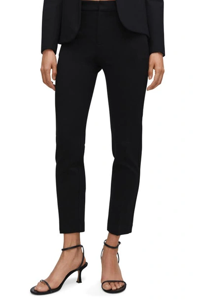 Mango Women's Rome Knit Straight Trousers In Black