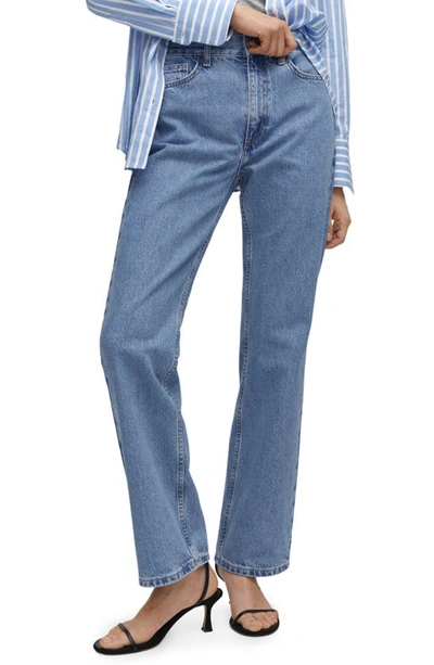 Mango Women's Mid-rise Straight Jeans In Medium Blue