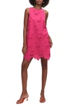 Mango Cotton Dress With Openwork Detail Fuchsia