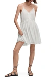 Mango Embroidered Lace Trim Minidress In White
