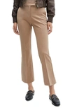 Mango Flare Leg Ankle Pants In Medium Brown