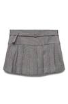 Mango Houndstooth Belt Miniskirt Blue In Blue