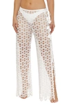 Trina Turk Chateau Lace Up Pants In Vanilla