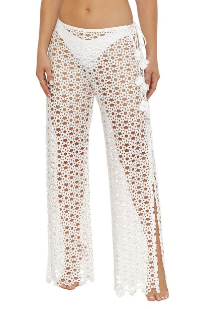 Trina Turk Chateau Lace Up Pants In Vanilla