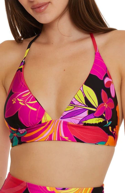 Trina Turk Solar Floral Reversible Bikini Top In Neutral