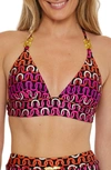 Trina Turk Echo Halter Bikini Top In Pink