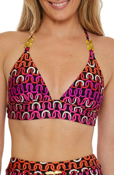 Trina Turk Women's Echo Chain Halter Bikini Top In Multi