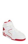 Christian Louboutin Astroloubi Mid Sneakers In White Leather In J679 White/ Loubi