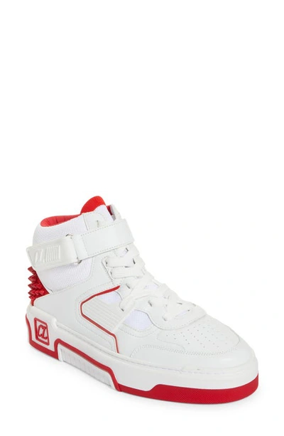 Christian Louboutin Men's Astroloubi Leather And Textile Mid-top Sneakers In White