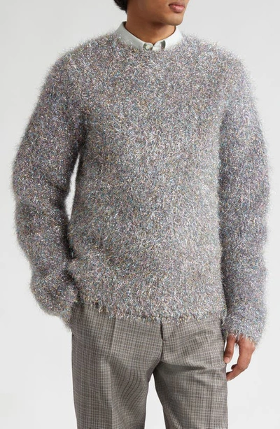 Jil Sander Men's Shaggy Multicolor Lurex Sweater In Metallic